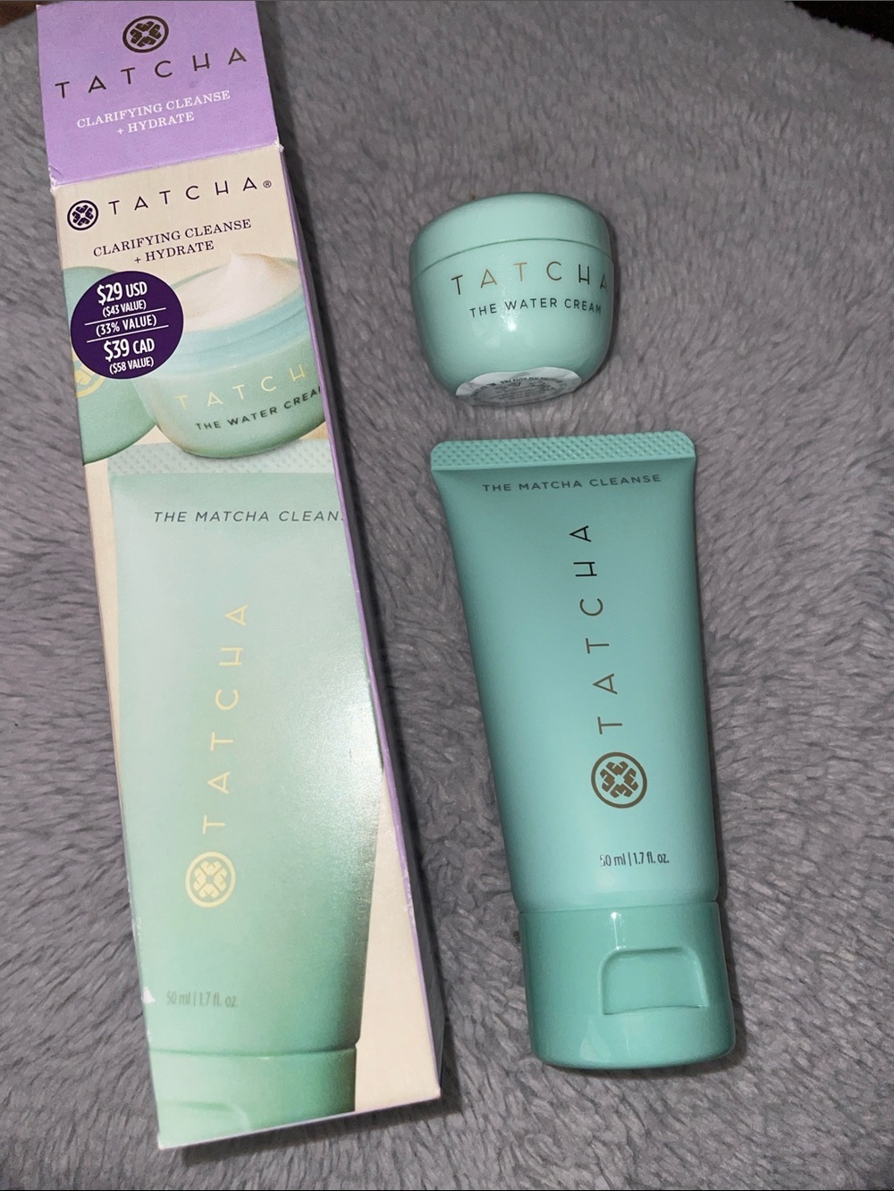 Tatcha Matcha Cleanse & The Water Cream Set - Mint Green